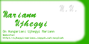 mariann ujhegyi business card